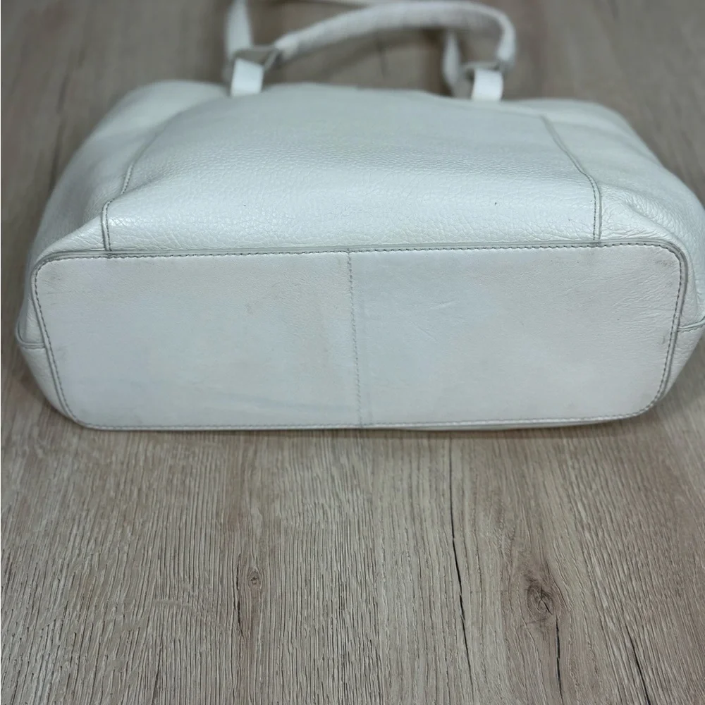 Vince Camuto Leather Creamy White Slone Tote Bag Purse